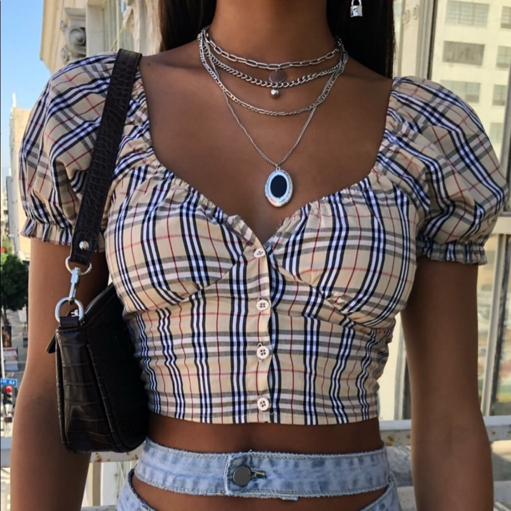 The Kript Plaid top